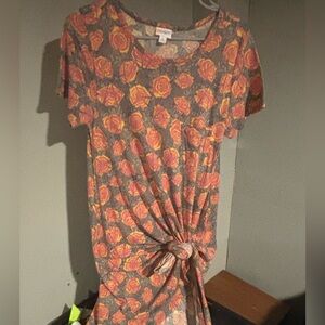 Lularoe Floral Knot-Front Dress